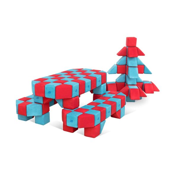 JollyHeap – Little House – 150 weiche XXL Magnetbausteine-Set für große Bauprojekte – für Kinder