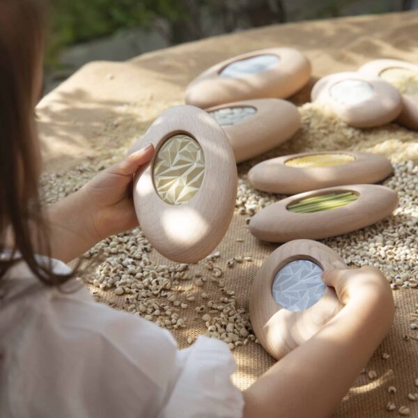 Guidecraft Holzstapel - Sensorik Flusssteine