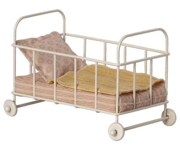 Maileg Miniatur Kinderbett Mikro - BlauRosa