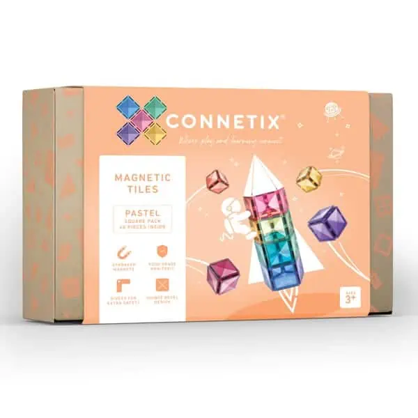 Connetix Pastell Square Pack - 40-tlg. Magnetbaukasten (7) Connetix Pastell Square Pack - 40-tlg. Magnetbaukasten
