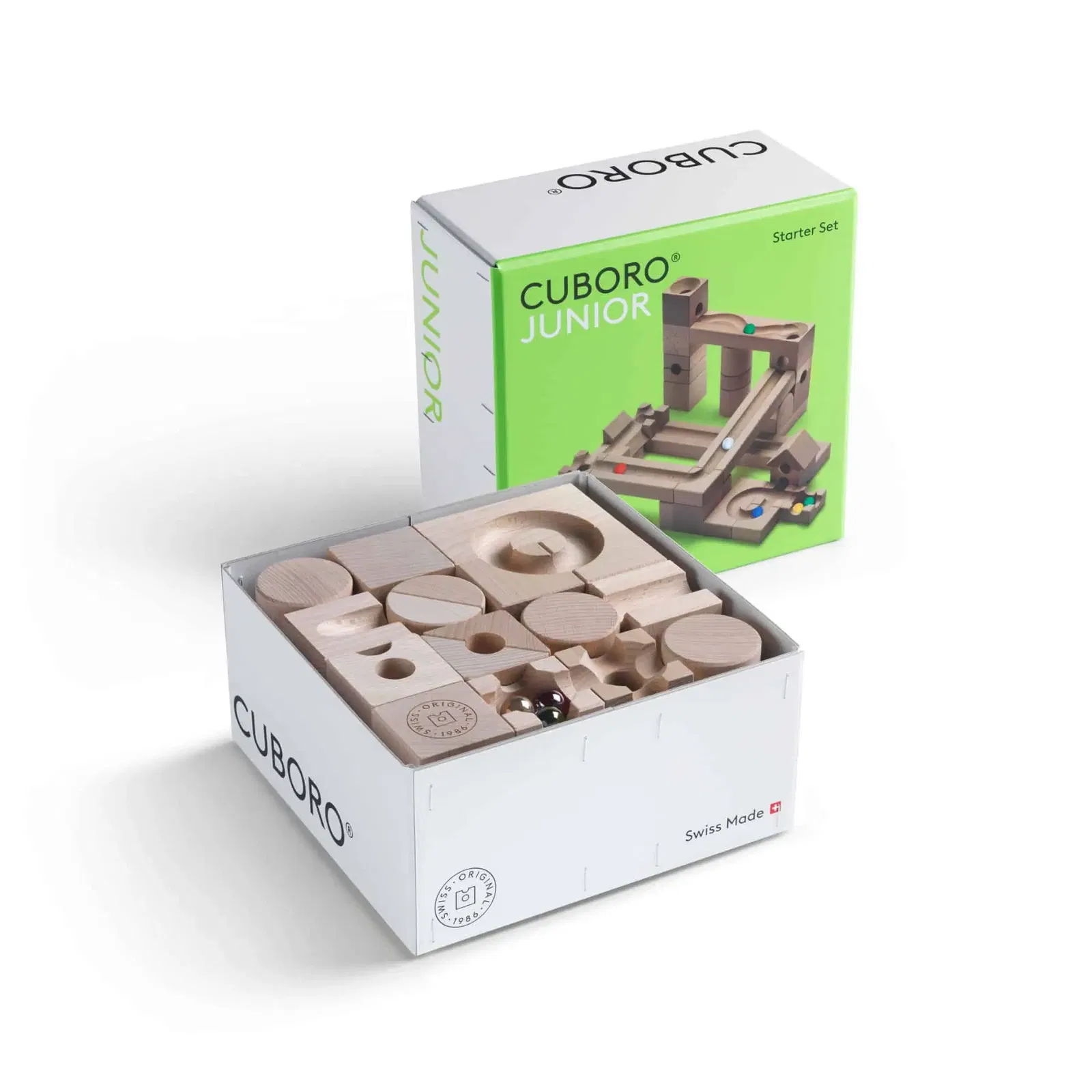 packshots-open-201-CUBORO-JUNIOR Cuboro Holzkugelbahn - Junior Starter Set