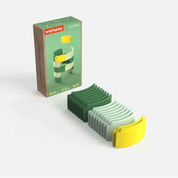 Flexibles Straßenbauset mit 18 Teilen, geeignet für Kinder, zum Bauen von Straßen und Kurven, in verschiedenen Farben, inklusive gelber Kurve.